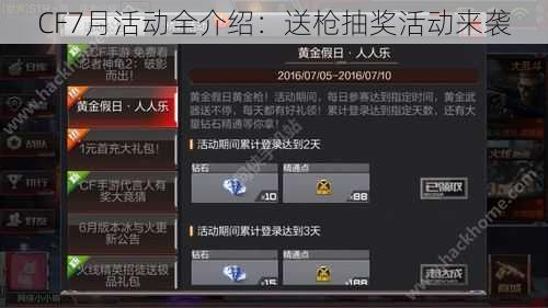 CF7月活动全介绍：送枪抽奖活动来袭